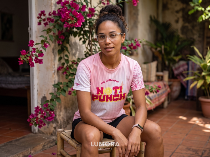 T-shirt "No Running, No Ti Punch" Femme